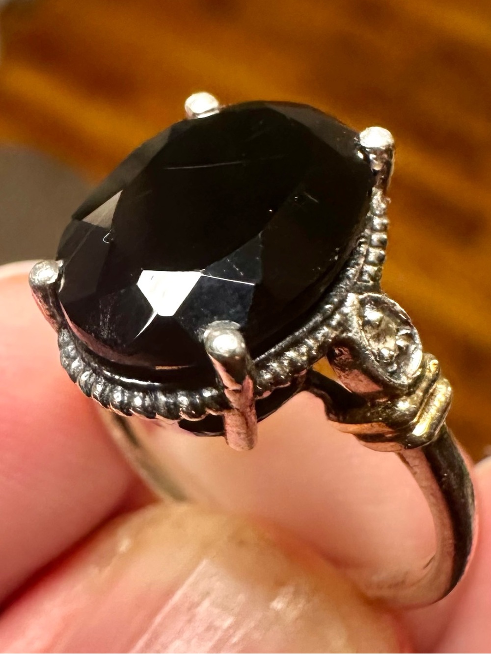 Judith Ripka Black Onyx Oval Faceted Statement Ring